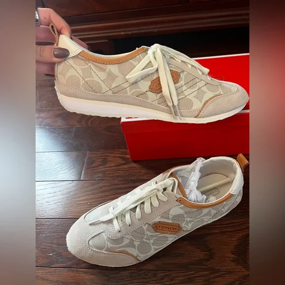 NWT COACH Women’s Tan & Brown Tennis Shoes Size 10 - Picture 10 of 11